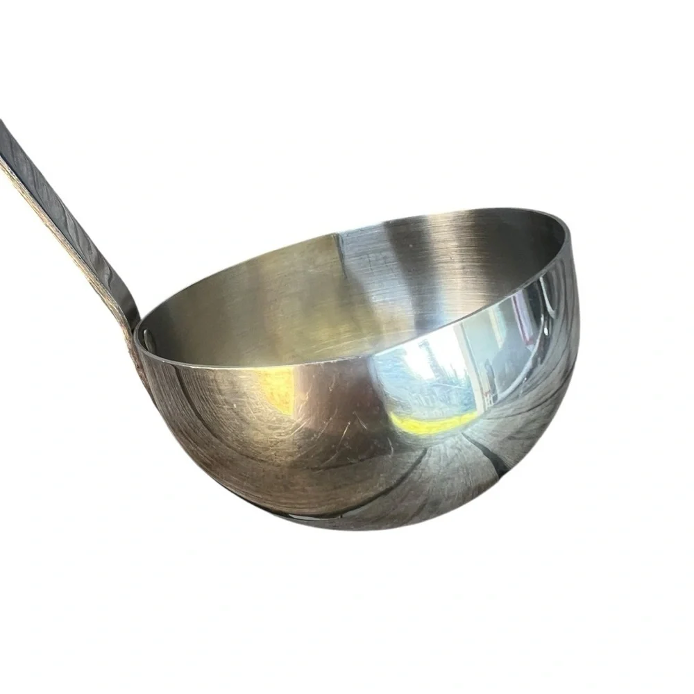 Vintage EKCO Stainless Vanadium Kitchen Soup Ladle Black Handle 12”